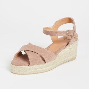 Castaner - NEW Blaudell Crisscross Low Wedge Espadrilles 38 Dusty Pink blush